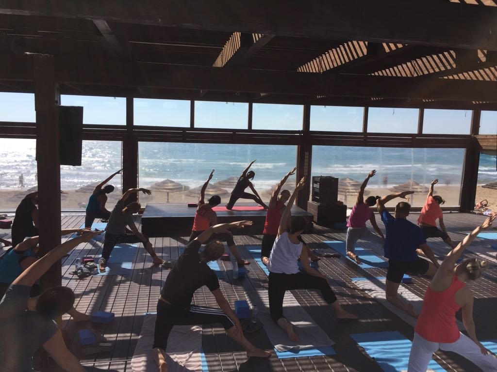 Yoga Class By the Ocean